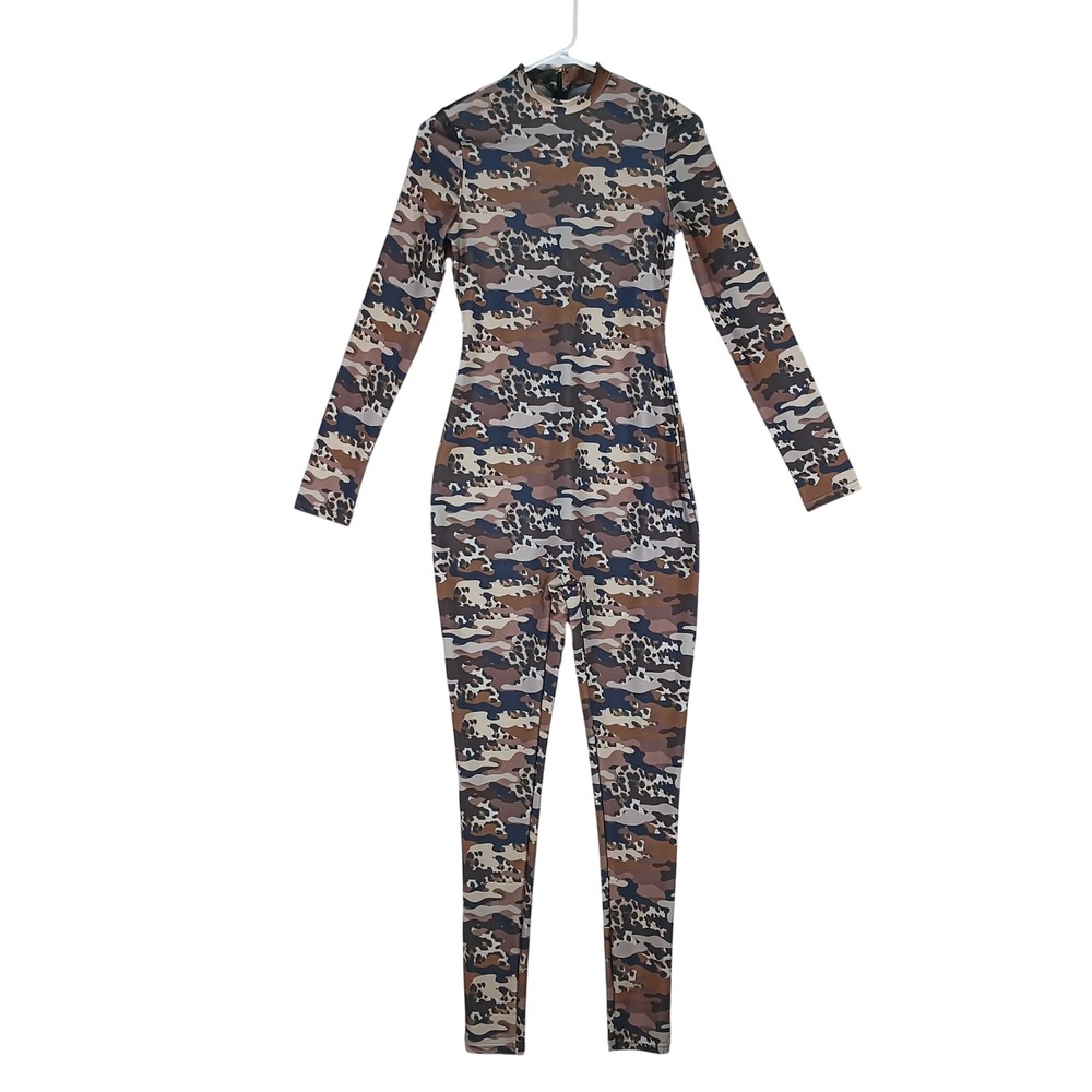 Akira Catsuit Women S Brown Camo Leopard Animal Print Unitard Bodysuit Costume